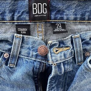 BDG Cowboy Straight Leg Blue Denim Jeans with Front Fly. Size 29
